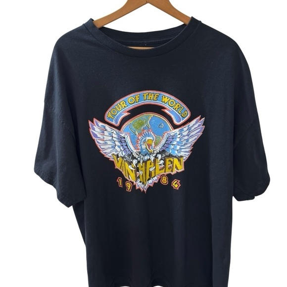 dont know Other - Van Halen Tour Of The World 1984 Size2XL Black Reproduction T-Shirt 100%cotton